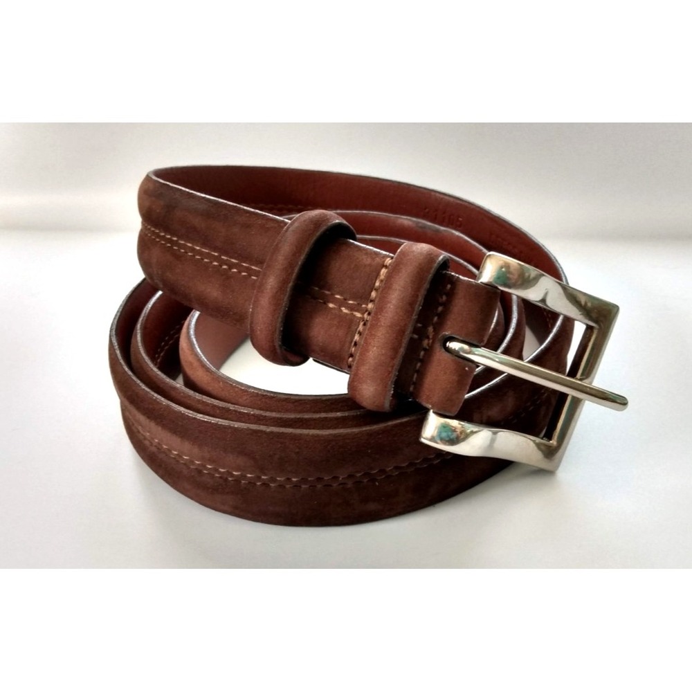 USA Leather CROOKHORN Brown Suede Belt 40 31105 Dress Buck Quiet Luxury Academia